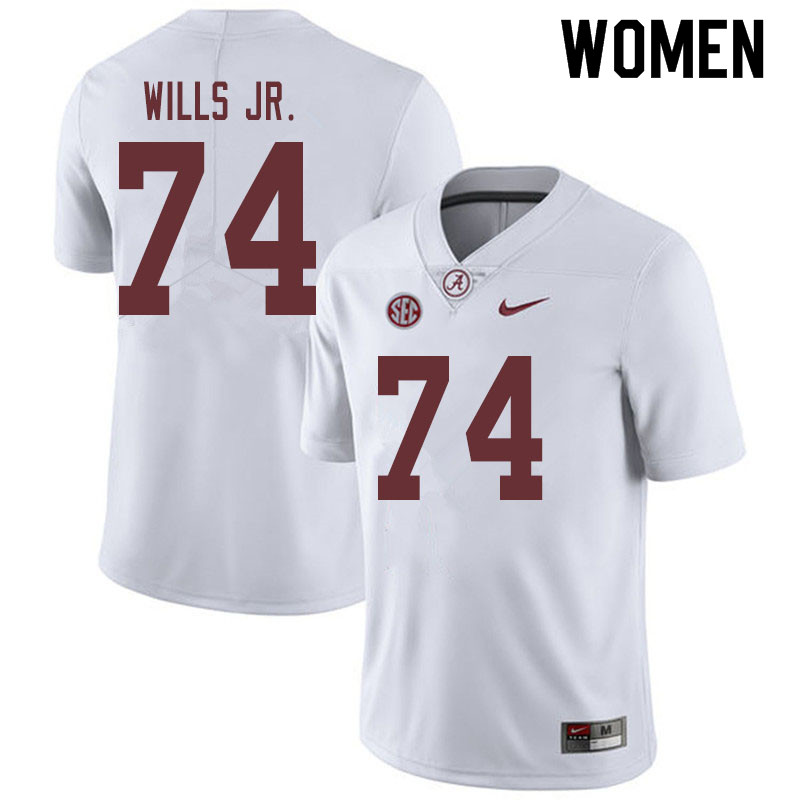 Women #74 Jedrick Wills Jr. Alabama Crimson Tide College Football Jerseys Sale-White